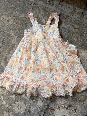 Tommy Bahama Peach & Blue Floral Ruffle Sundress
